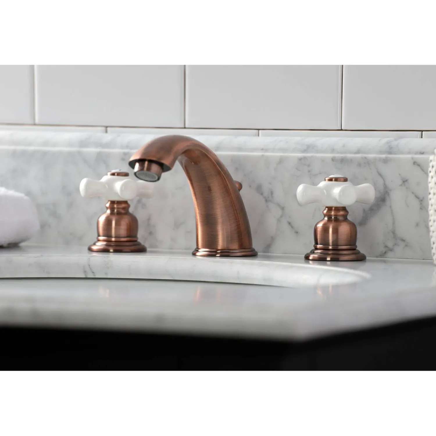 Outlet KB966PX Magellan Widespread Bathroom Faucet, Antique Copper 8" Widespread