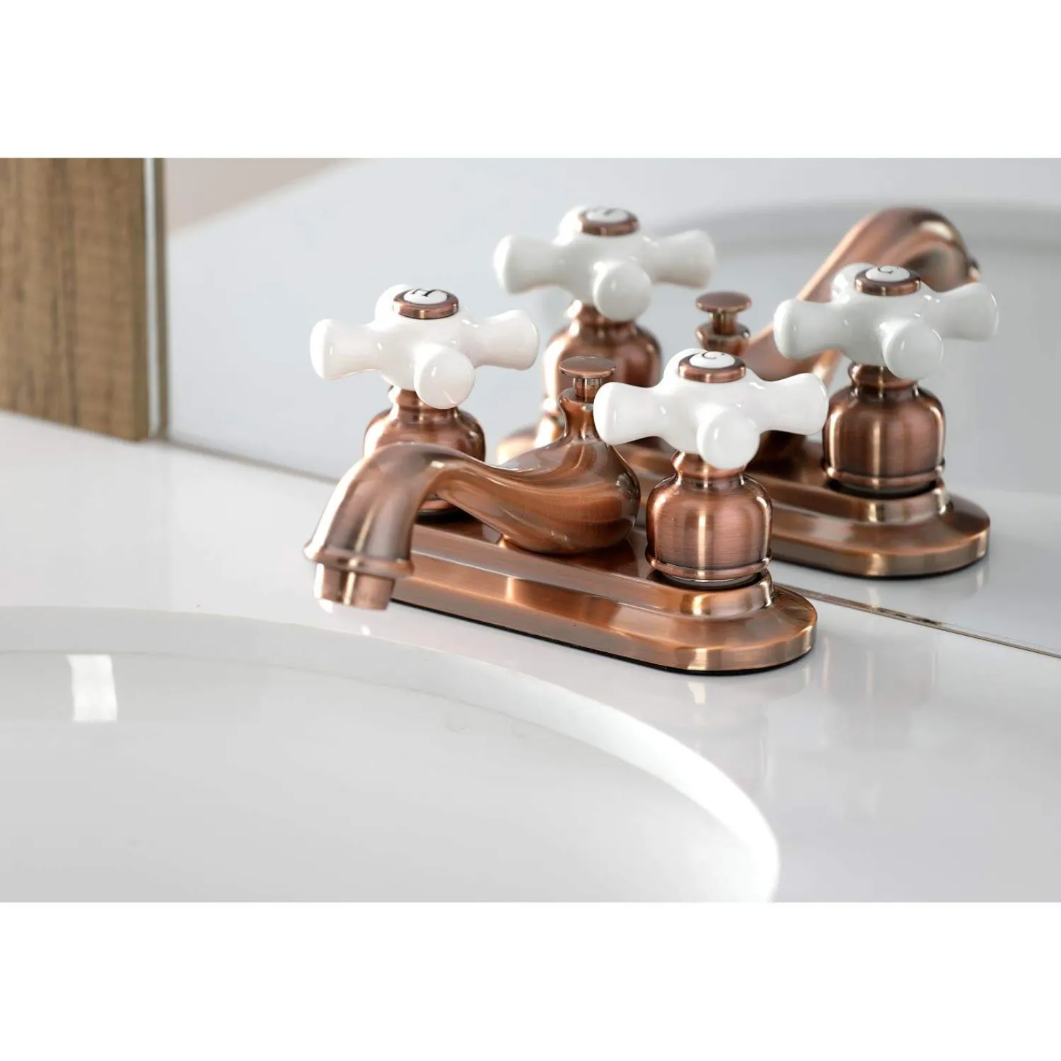 Sale KB606PX Restoration 4 in. Centerset Bathroom Faucet, Antique Copper 4" Center Set