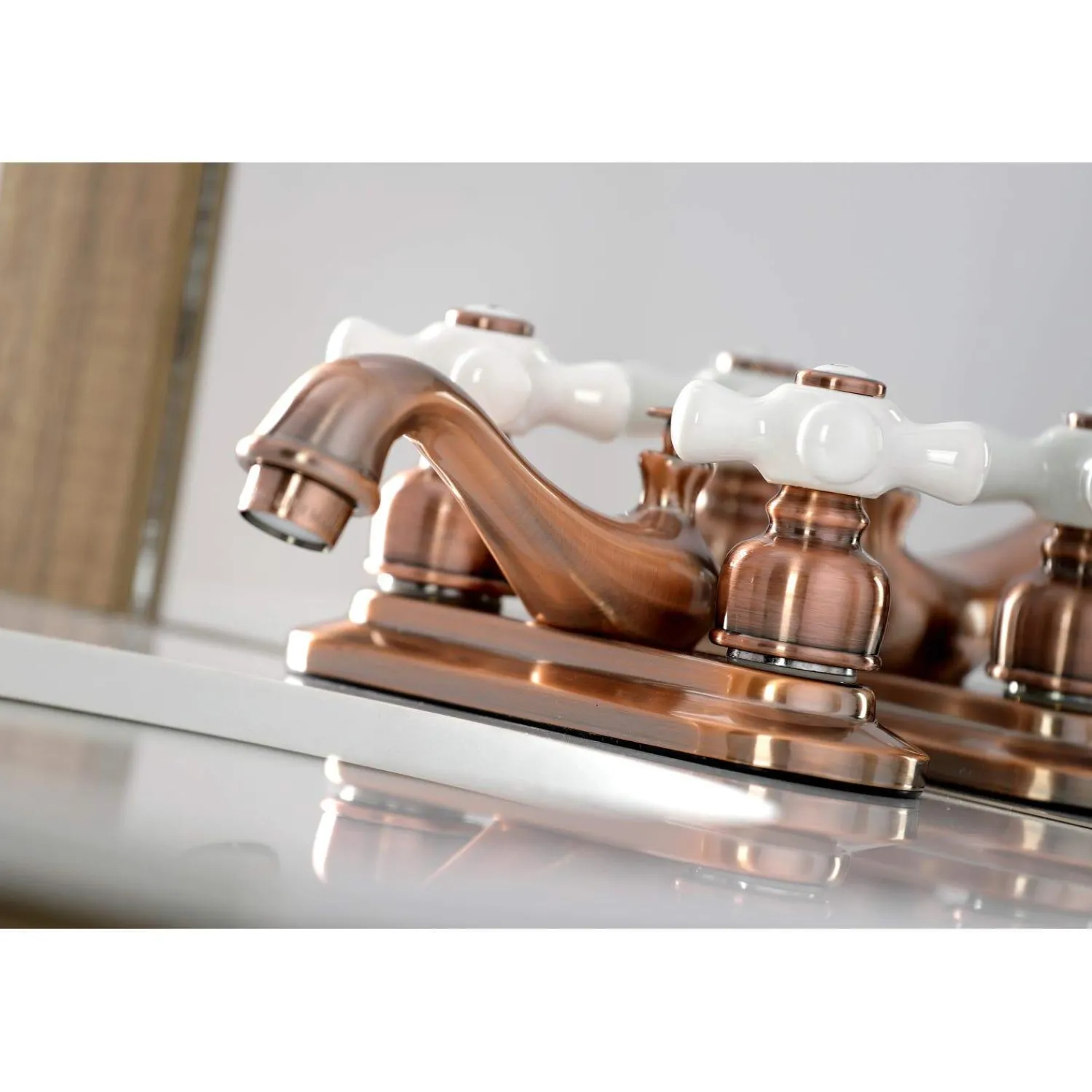 Sale KB606PX Restoration 4 in. Centerset Bathroom Faucet, Antique Copper 4" Center Set