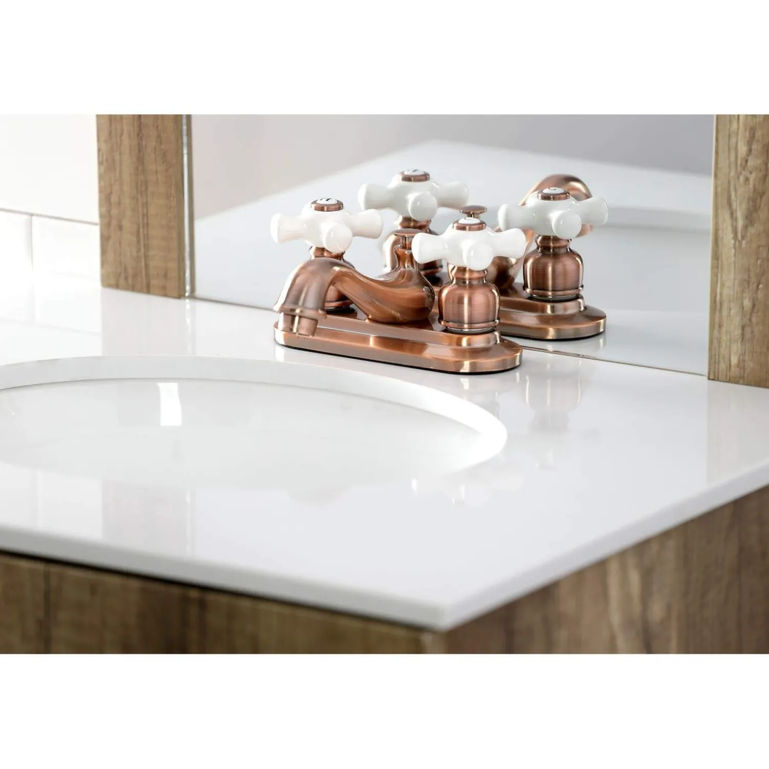 Sale KB606PX Restoration 4 in. Centerset Bathroom Faucet, Antique Copper 4" Center Set