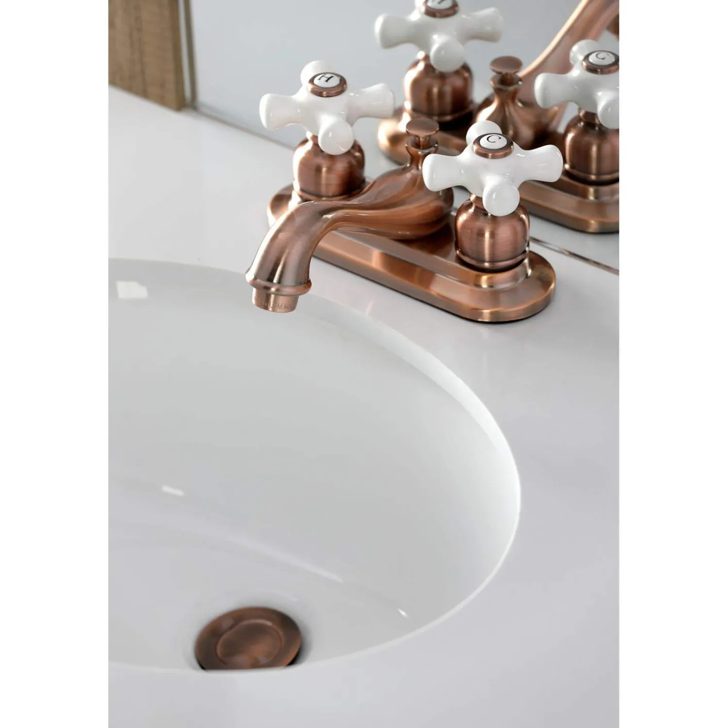 Sale KB606PX Restoration 4 in. Centerset Bathroom Faucet, Antique Copper 4" Center Set