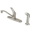 Online KB562SNSP Wyndham Single Handle Kitchen Faucet with Sprayer Faucets With Side Spray