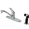 Hot KB562 Wyndham Single Handle Kitchen Faucet with Black Sprayer Faucets With Side Spray