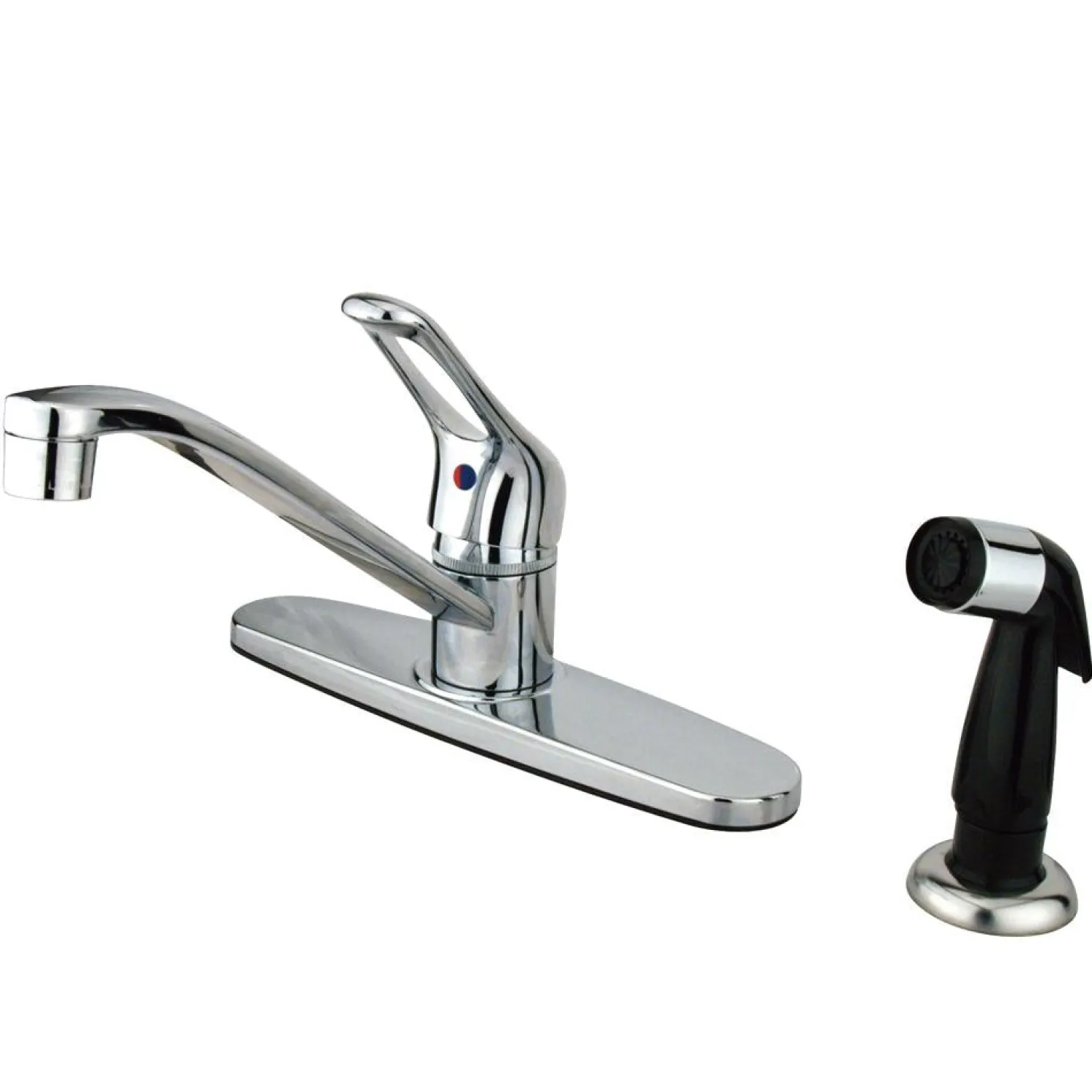 Hot KB562 Wyndham Single Handle Kitchen Faucet with Black Sprayer Faucets With Side Spray