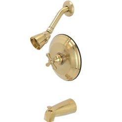 KB363XAX-P Restoration Tub and Shower Faucet in Brushed Brass Tub & Shower Sets
