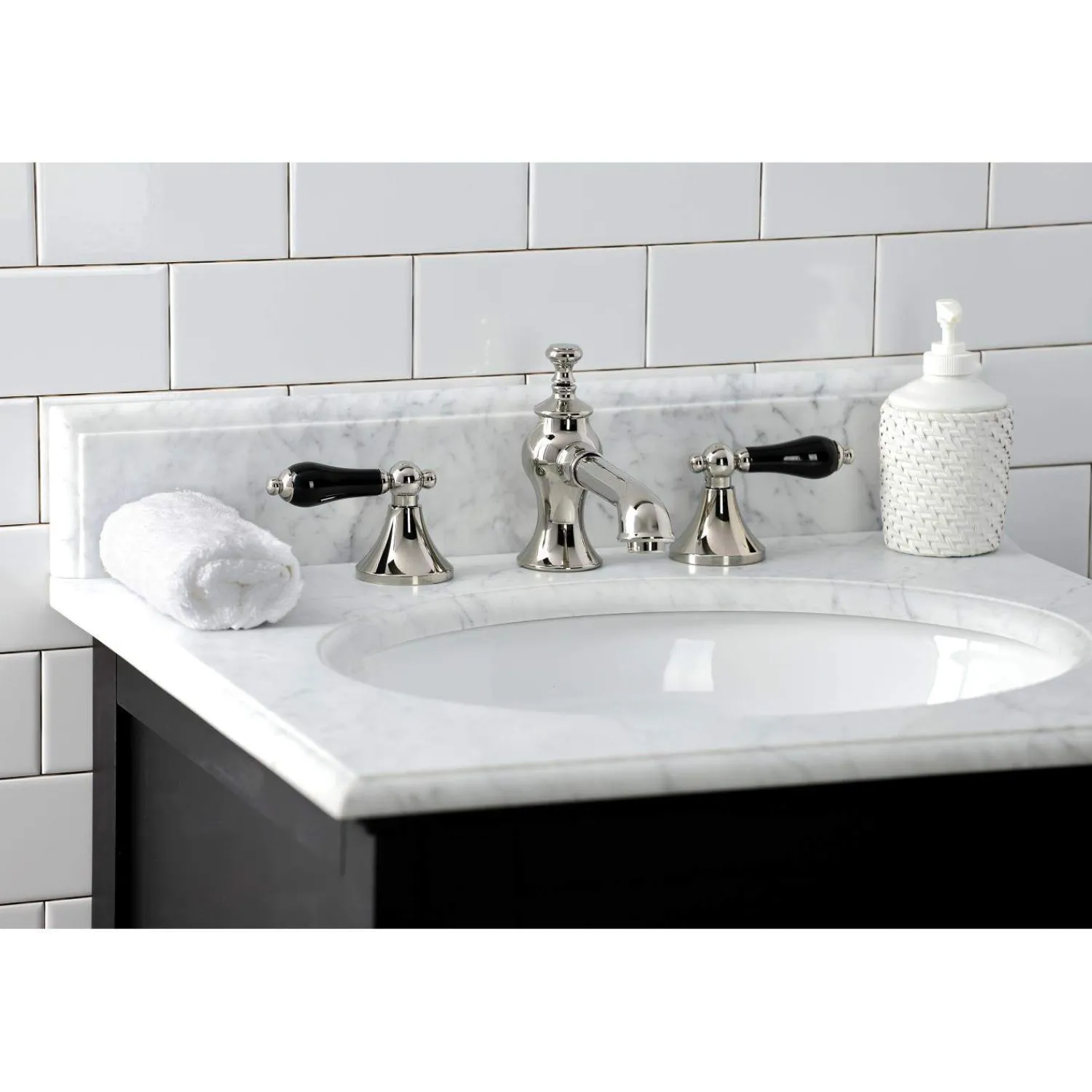Outlet KC706XPKL-P Duchess Widespread Bathroom Faucet with Brass Pop-Up 8" Widespread