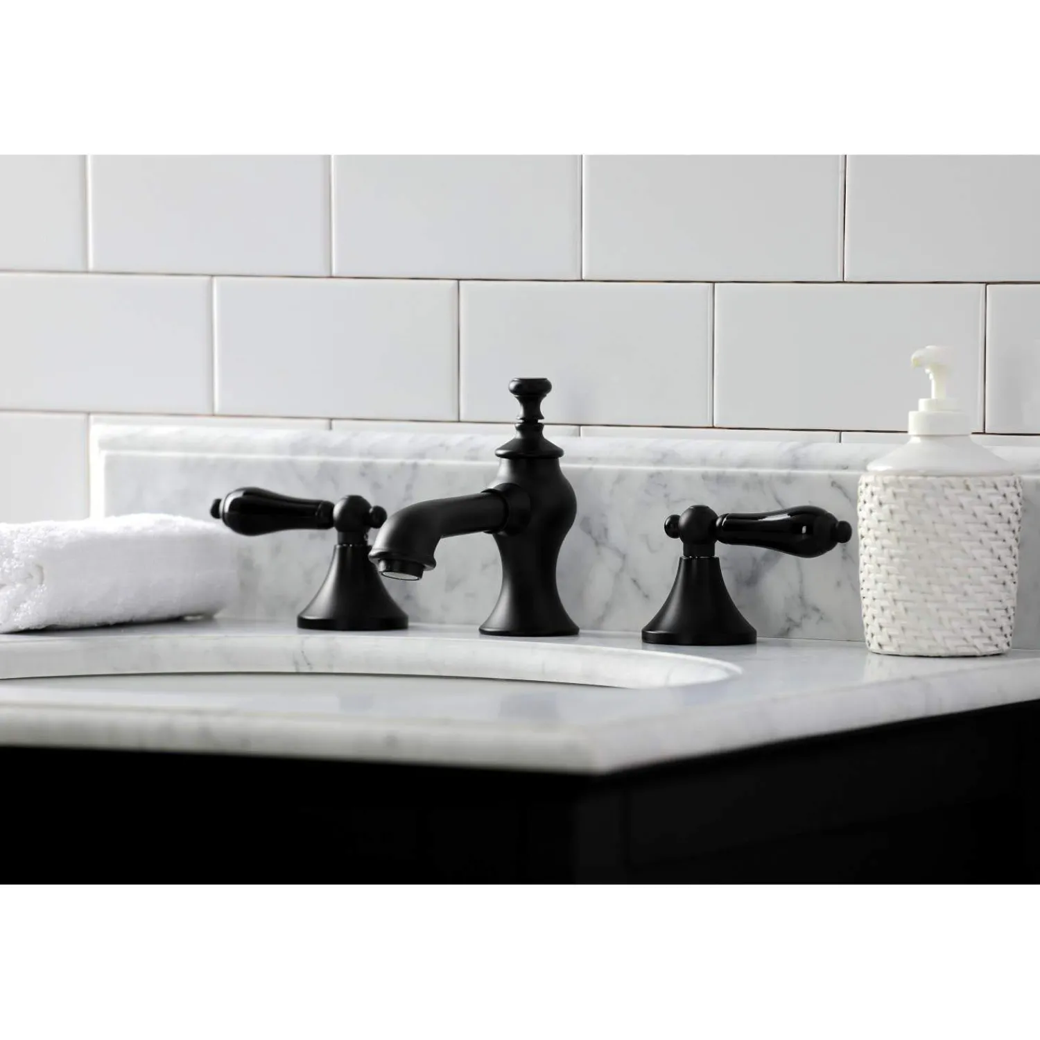 Outlet KC706XPKL-P Duchess Widespread Bathroom Faucet with Brass Pop-Up 8" Widespread