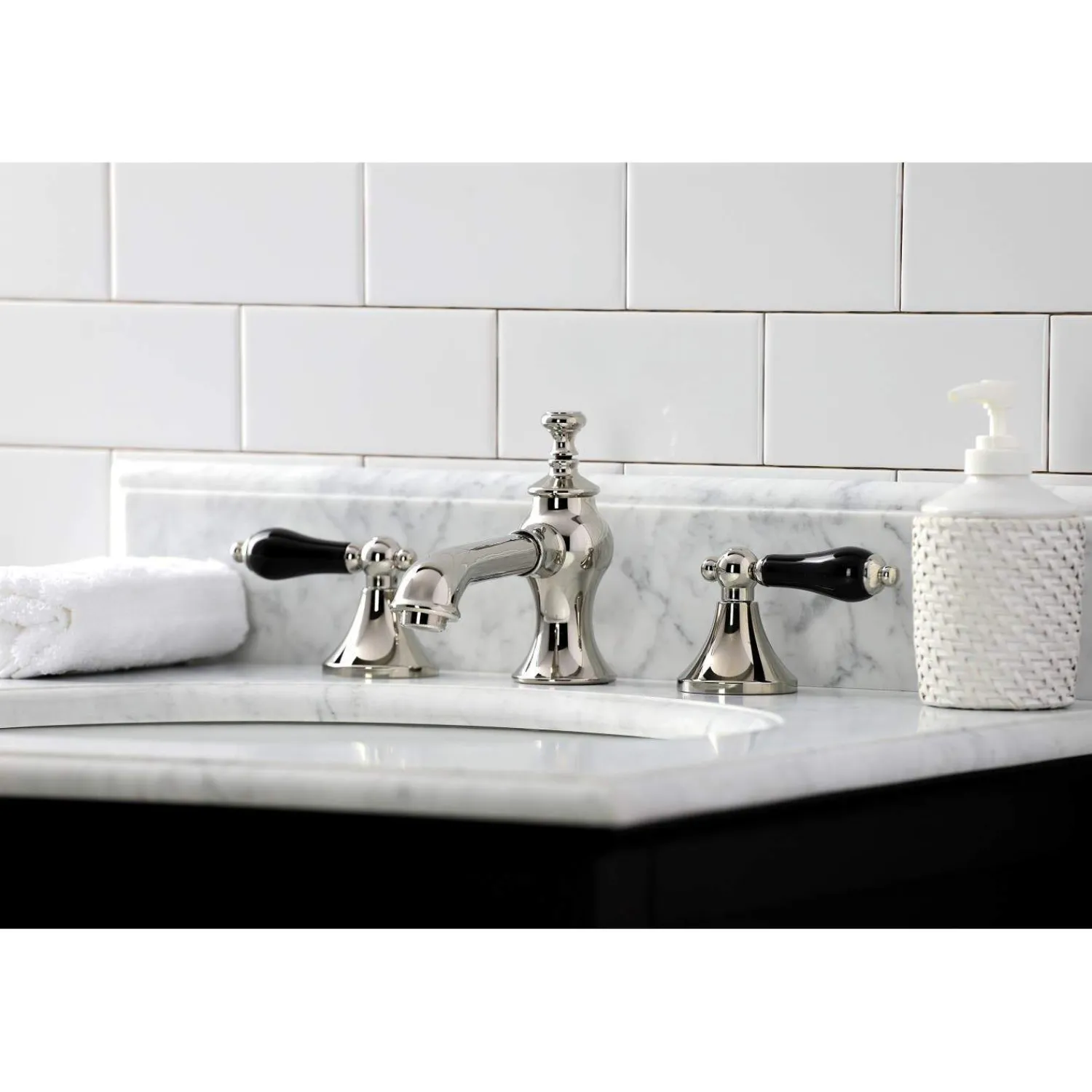 Outlet KC706XPKL-P Duchess Widespread Bathroom Faucet with Brass Pop-Up 8" Widespread