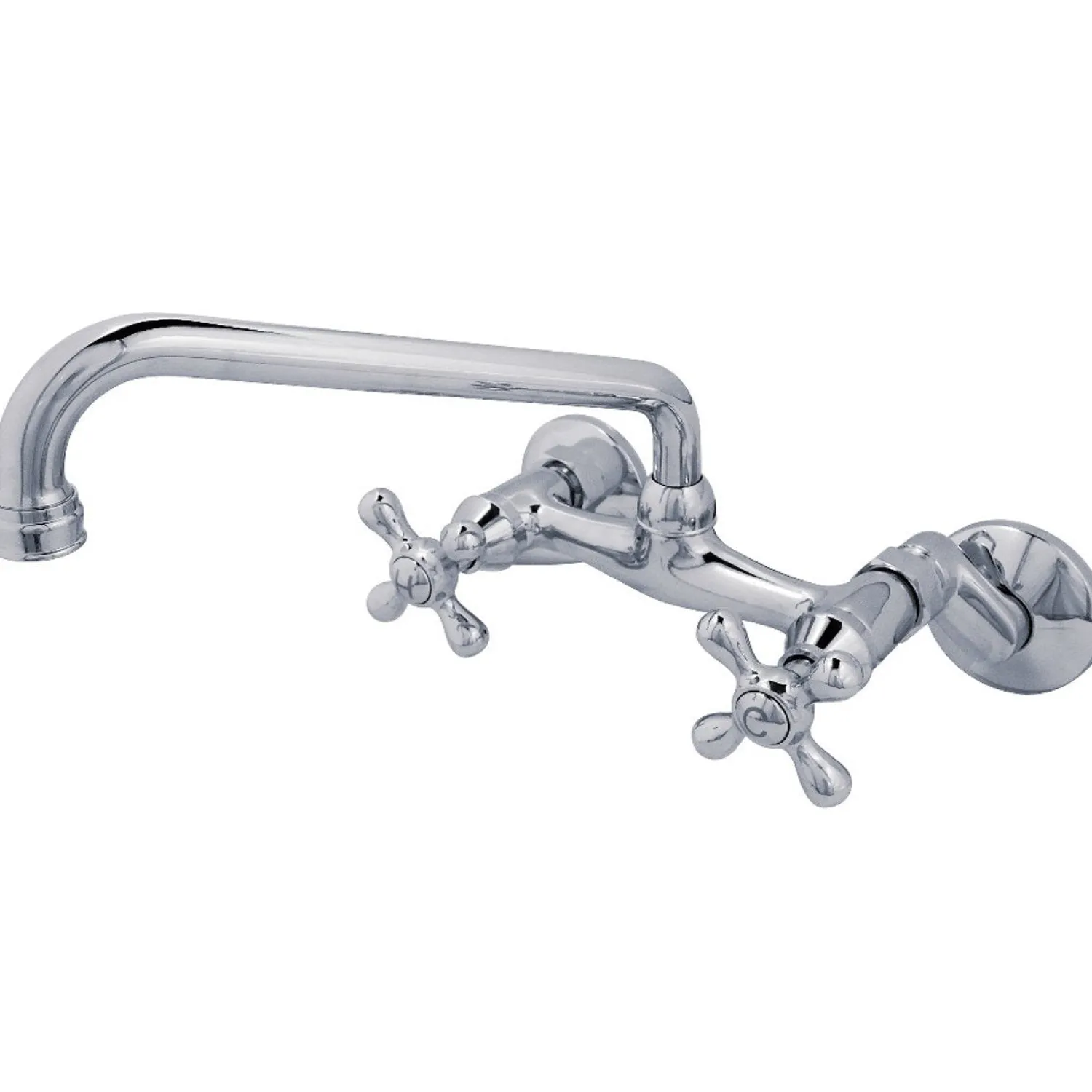 Online Kingston 6-Inch Adjustable Center Wall Mount Kitchen Faucet in Polished Chrome Wall Mounted Kitchen Faucets