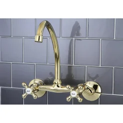 Hot Kingston 6-Inch Adjustable Center Wall Mount Kitchen Faucet Wall Mounted Kitchen Faucets