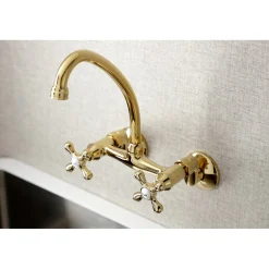 Hot Kingston 6-Inch Adjustable Center Wall Mount Kitchen Faucet Wall Mounted Kitchen Faucets