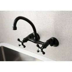 Hot Kingston 6-Inch Adjustable Center Wall Mount Kitchen Faucet Wall Mounted Kitchen Faucets