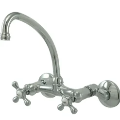 Hot Kingston 6-Inch Adjustable Center Wall Mount Kitchen Faucet Wall Mounted Kitchen Faucets