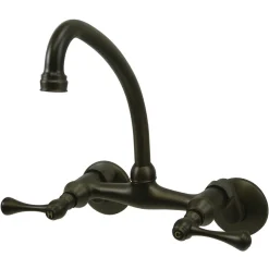 Hot Kingston Wall Mount 6-Inch Adjustable Center Kitchen Faucet Wall Mounted Kitchen Faucets