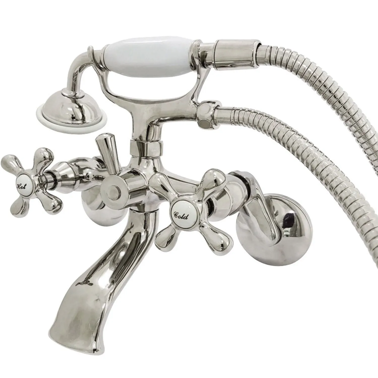 Sale Kingston Wall Mount Clawfoot Tub Faucet with Hand Shower Tub Faucets