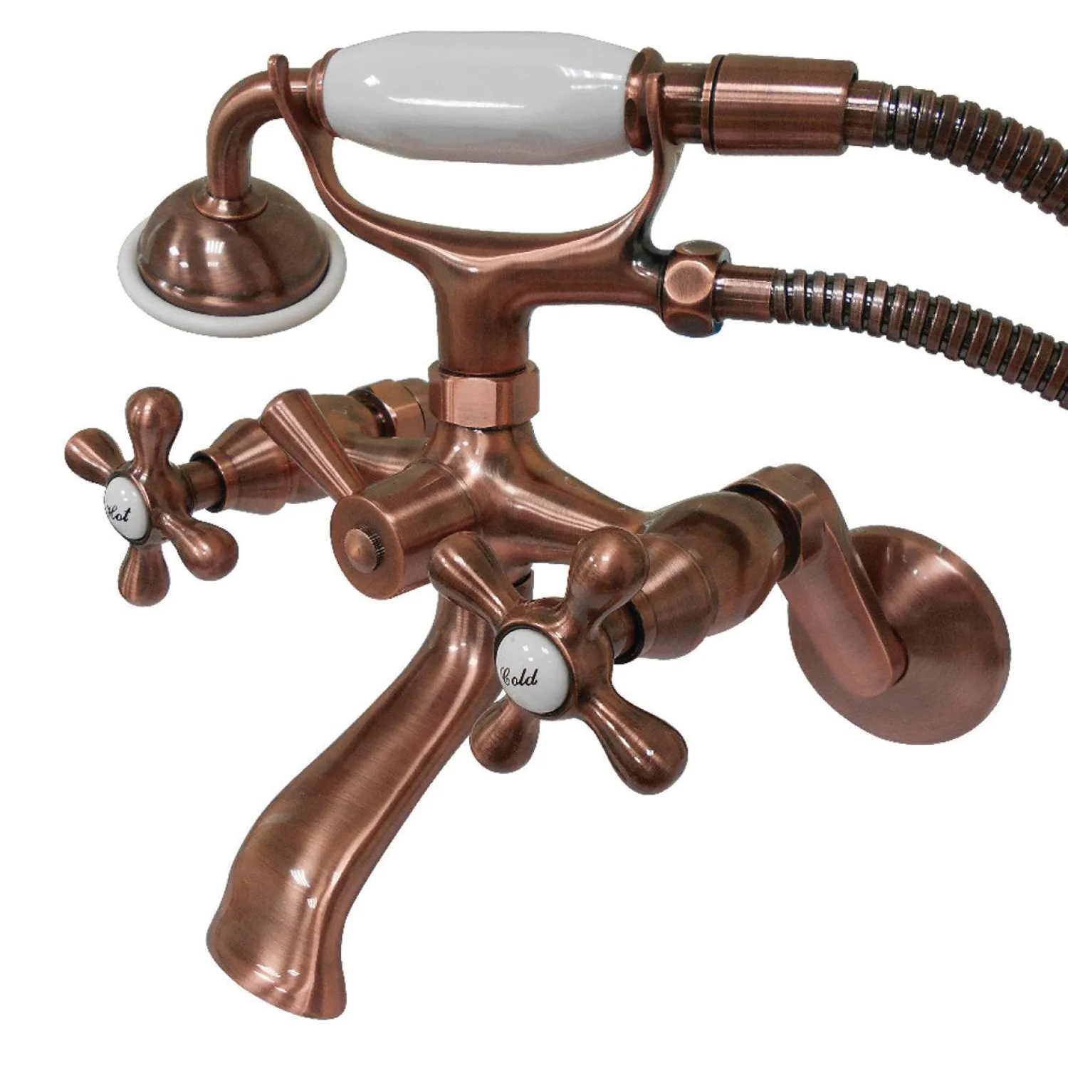 Sale Kingston Wall Mount Clawfoot Tub Faucet with Hand Shower Tub Faucets