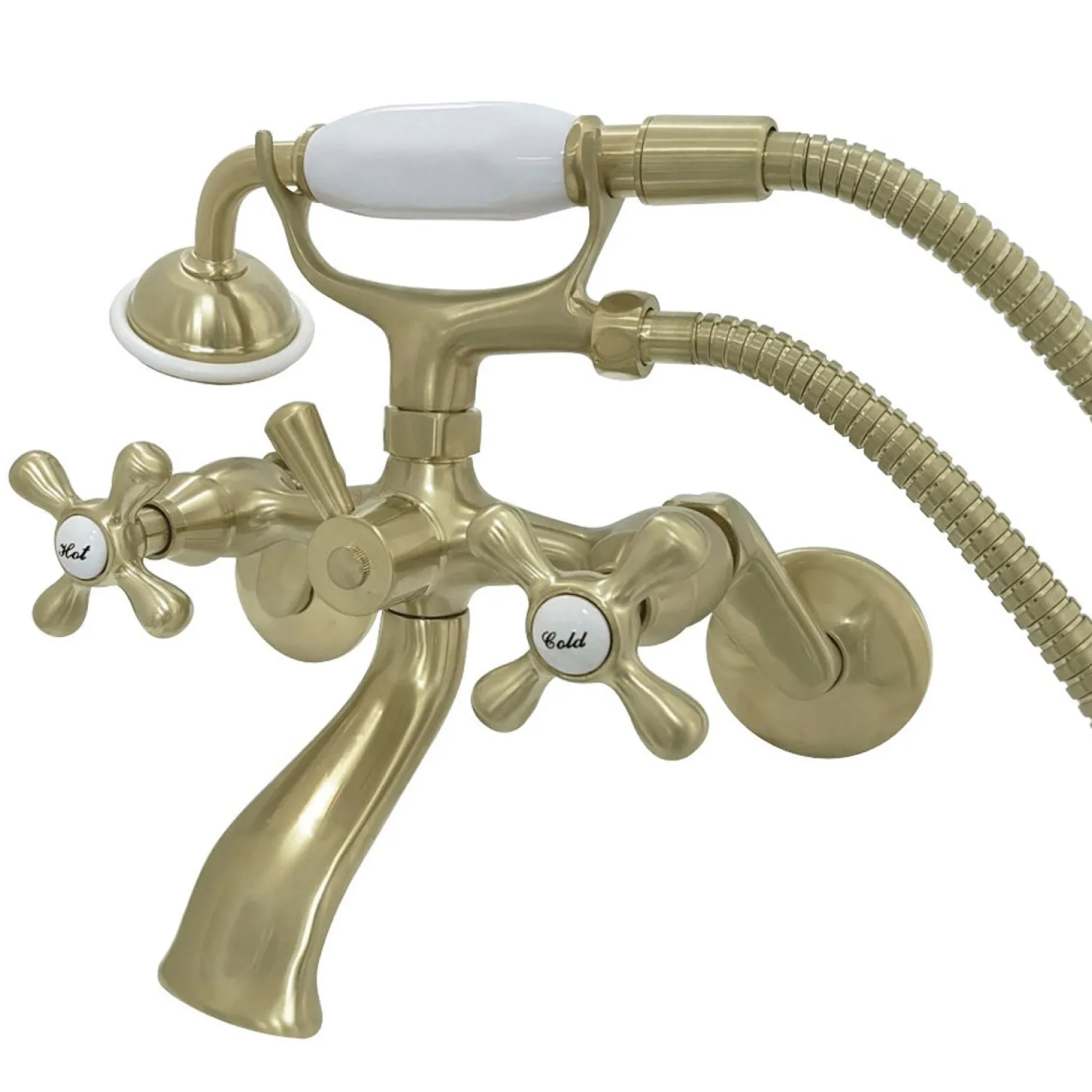 Sale Kingston Wall Mount Clawfoot Tub Faucet with Hand Shower Tub Faucets