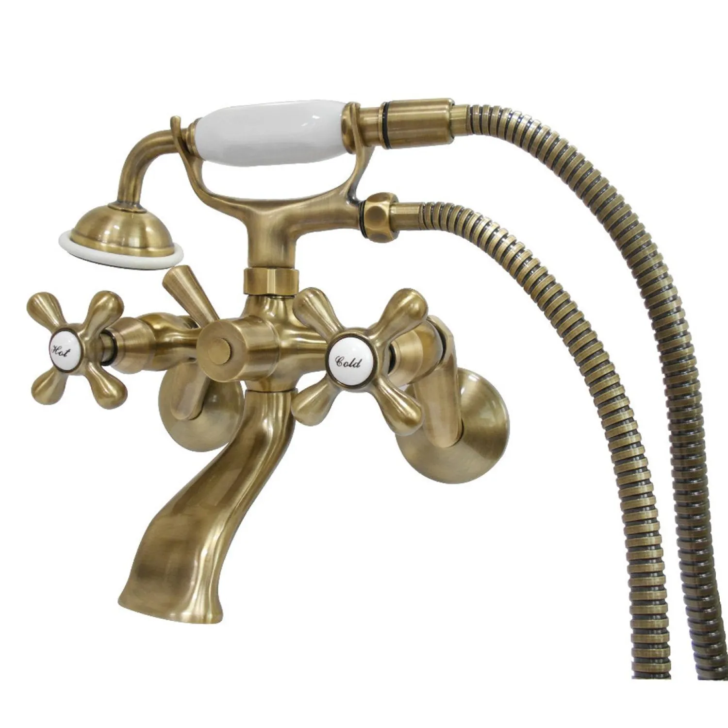 Sale Kingston Wall Mount Clawfoot Tub Faucet with Hand Shower Tub Faucets