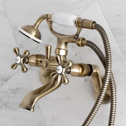 Sale Kingston Wall Mount Clawfoot Tub Faucet with Hand Shower Tub Faucets