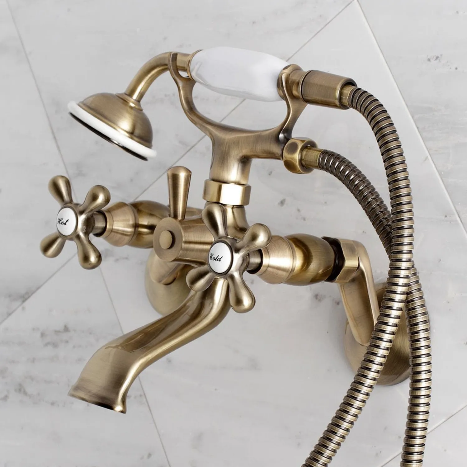 Sale Kingston Wall Mount Clawfoot Tub Faucet with Hand Shower Tub Faucets