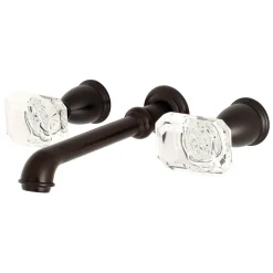 Outlet Krystal Onyx 8-Inch Center Wall Mount Roman Tub Filler Tub Faucets