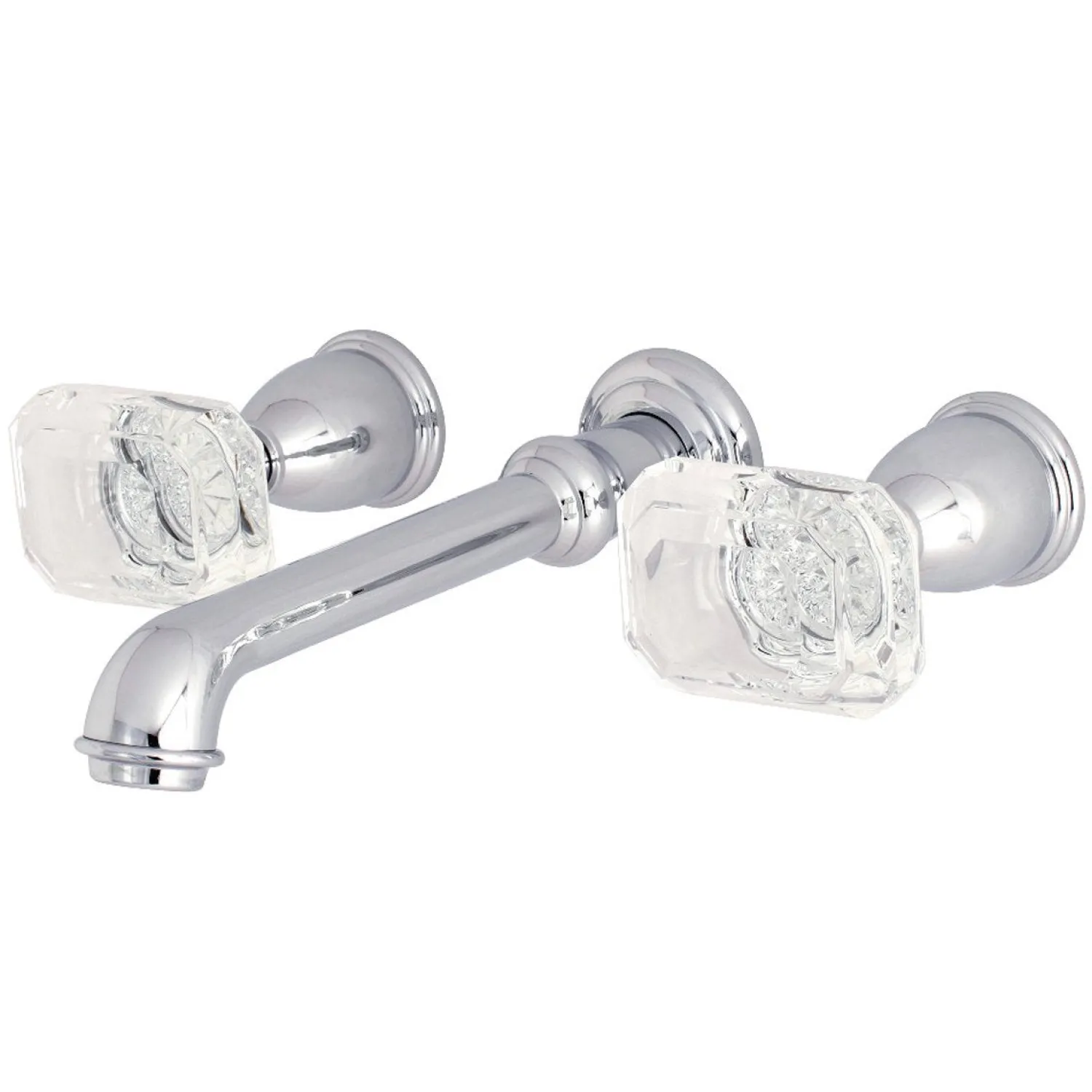 Outlet Krystal Onyx 8-Inch Center Wall Mount Roman Tub Filler Tub Faucets