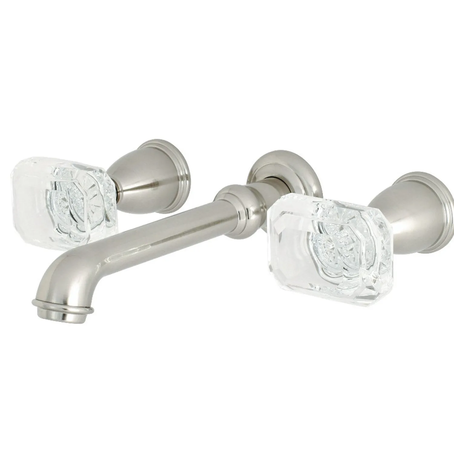 Outlet Krystal Onyx 8-Inch Center Wall Mount Roman Tub Filler Tub Faucets