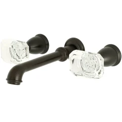 Best Krystal Onyx Wall Mount 2-Handle Bathroom Faucet Wall Mount