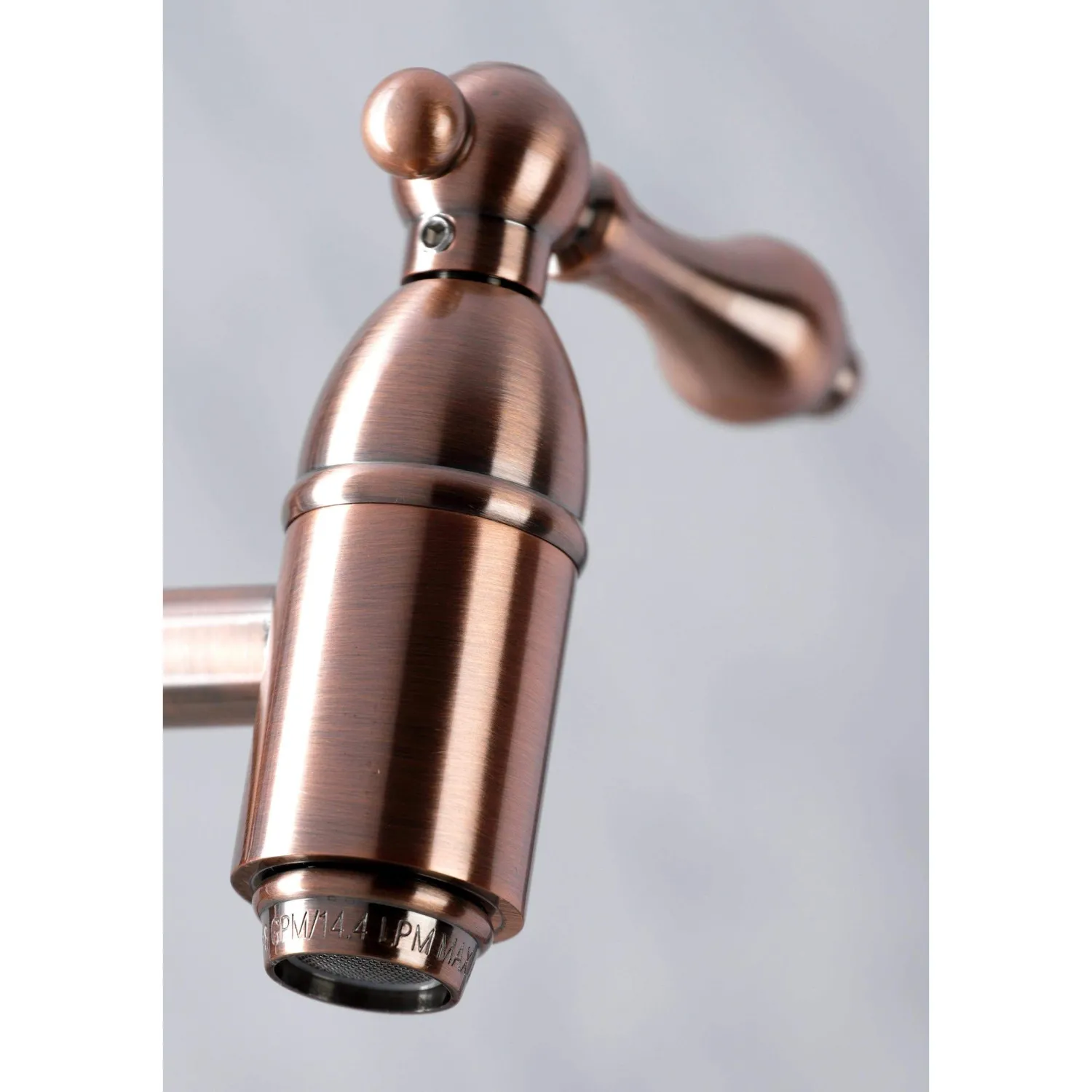 Sale KS310ALAC Restoration Wall Mount Pot Filler Kitchen Faucet, Antique Copper Wall Mounted Kitchen Faucets