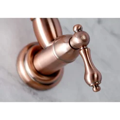 Sale KS310ALAC Restoration Wall Mount Pot Filler Kitchen Faucet, Antique Copper Wall Mounted Kitchen Faucets