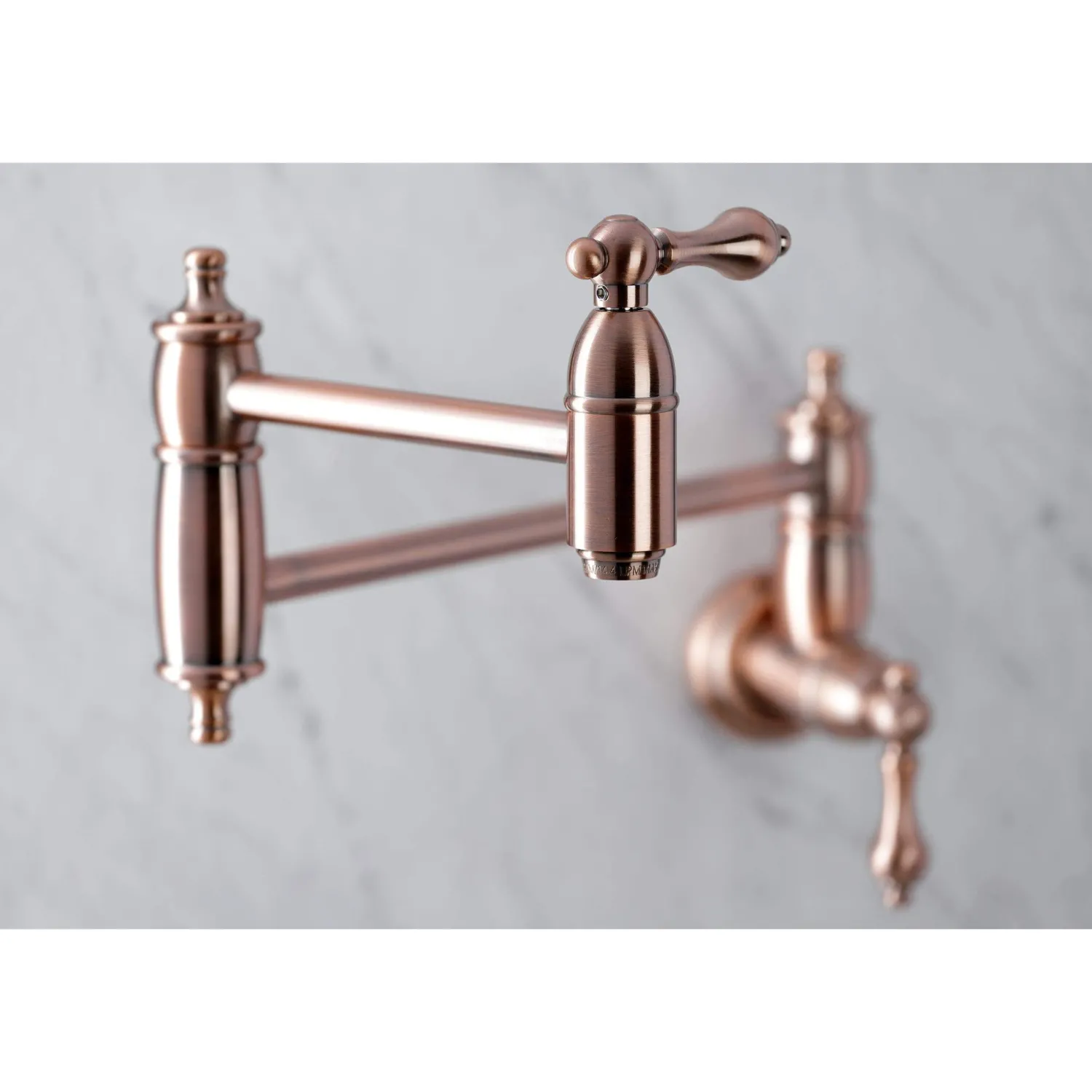 Sale KS310ALAC Restoration Wall Mount Pot Filler Kitchen Faucet, Antique Copper Wall Mounted Kitchen Faucets
