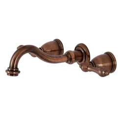 Outlet KS312ALAC Vintage 2-Handle Wall Mount Bathroom Faucet, Antique Copper Wall Mount