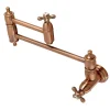 Online KS310AXAC Restoration Wall Mount Pot Filler Kitchen Faucet, Antique Copper Wall Mounted Kitchen Faucets