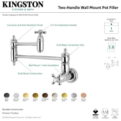 Online KS310AXAC Restoration Wall Mount Pot Filler Kitchen Faucet, Antique Copper Wall Mounted Kitchen Faucets