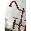 Discount KS127AXBSAC Heritage Bridge Kitchen Faucet with Brass Sprayer, Antique Copper Bridge Faucets