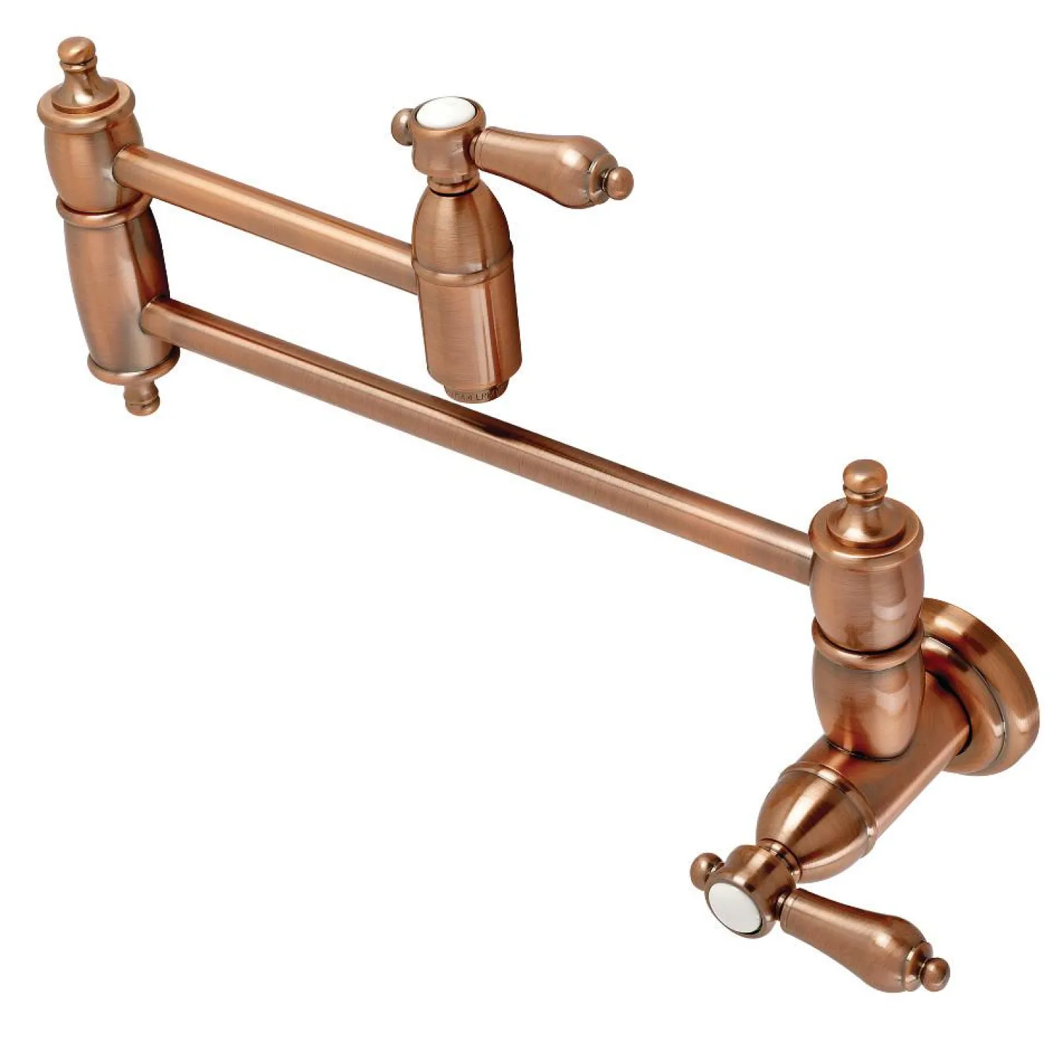KS310BALAC Heirloom Wall Mount Pot Filler Kitchen Faucet, Antique Copper Wall Mounted Kitchen Faucets