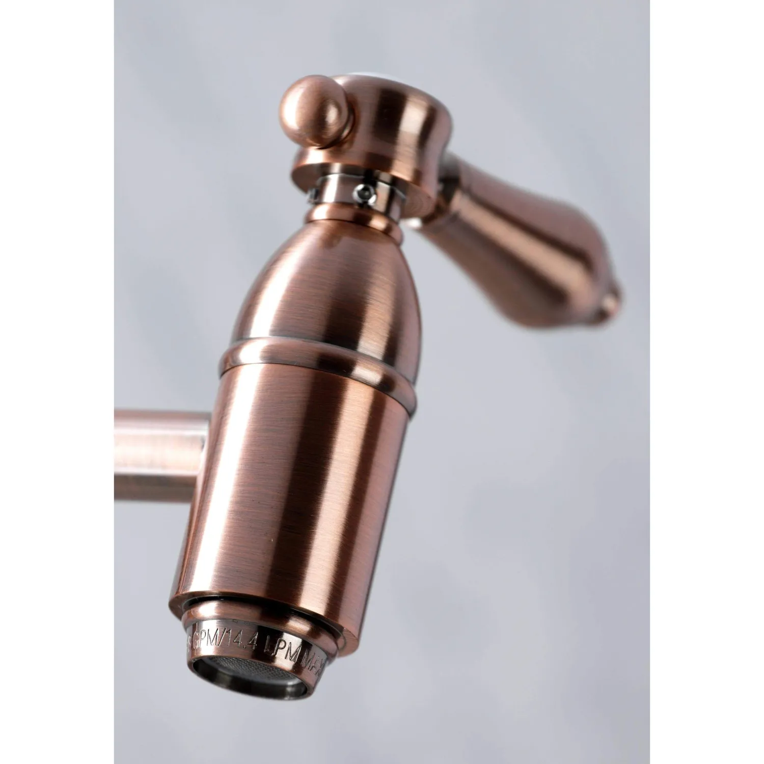 KS310BALAC Heirloom Wall Mount Pot Filler Kitchen Faucet, Antique Copper Wall Mounted Kitchen Faucets