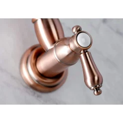 KS310BALAC Heirloom Wall Mount Pot Filler Kitchen Faucet, Antique Copper Wall Mounted Kitchen Faucets