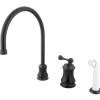 Outlet KS3815BL Single Handle Widespread Kitchen Faucet with Non-Metallic Sprayer Widespread Kitchen Faucets|Faucets With Side Spray
