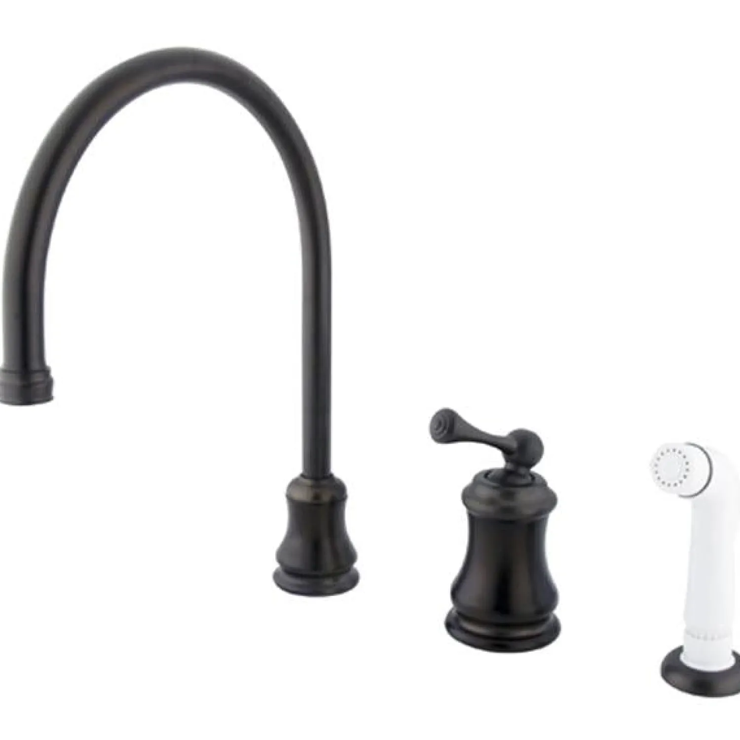 Outlet KS3815BL Single Handle Widespread Kitchen Faucet with Non-Metallic Sprayer Widespread Kitchen Faucets|Faucets With Side Spray