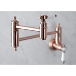 Outlet KS310BPLAC Bel Air Wall Mount Pot Filler Kitchen Faucet, Antique Copper Wall Mounted Kitchen Faucets