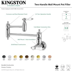 Outlet KS310BPLAC Bel Air Wall Mount Pot Filler Kitchen Faucet, Antique Copper Wall Mounted Kitchen Faucets