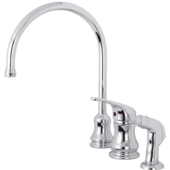 Hot KS821CSP Single-Handle Kitchen Faucet in Polished Chrome Widespread Kitchen Faucets|Faucets With Side Spray