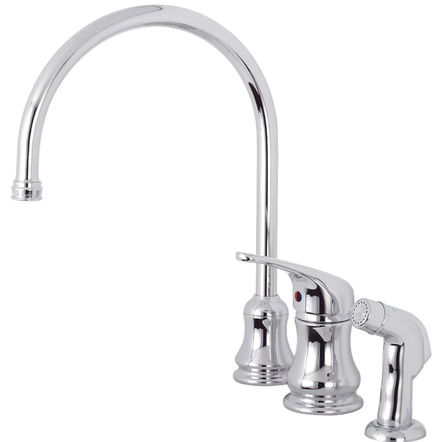 Hot KS821CSP Single-Handle Kitchen Faucet in Polished Chrome Widespread Kitchen Faucets|Faucets With Side Spray