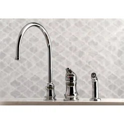 Hot KS821CSP Single-Handle Kitchen Faucet in Polished Chrome Widespread Kitchen Faucets|Faucets With Side Spray