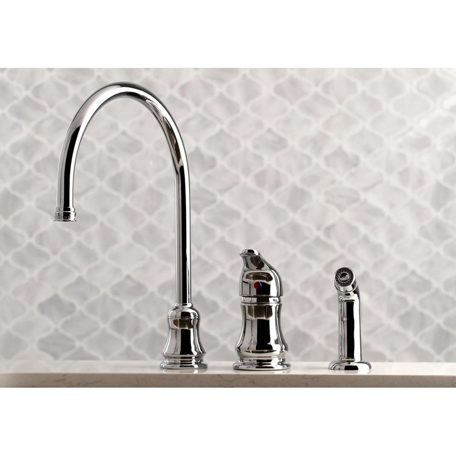 Hot KS821CSP Single-Handle Kitchen Faucet in Polished Chrome Widespread Kitchen Faucets|Faucets With Side Spray