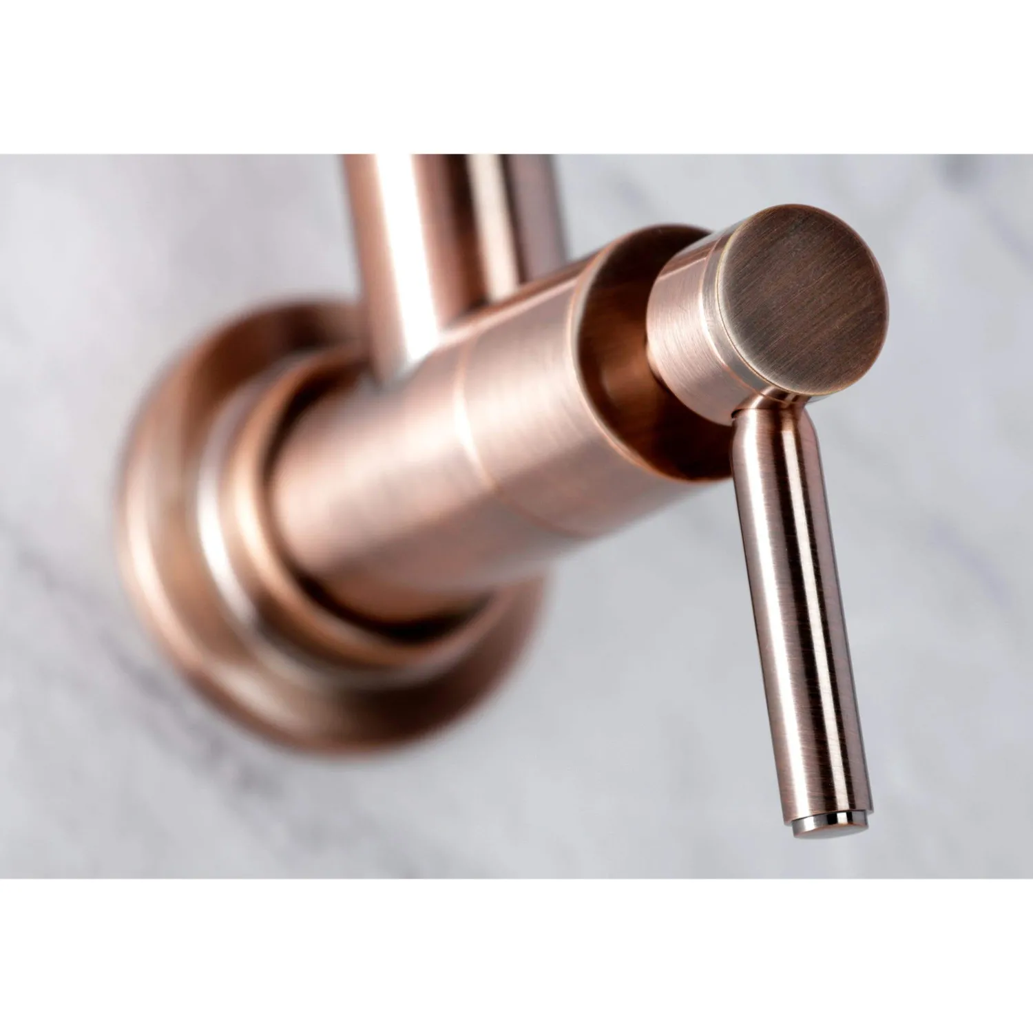 Discount KS810DLAC Concord Wall Mount Pot Filler Kitchen Faucet, Antique Copper Wall Mounted Kitchen Faucets