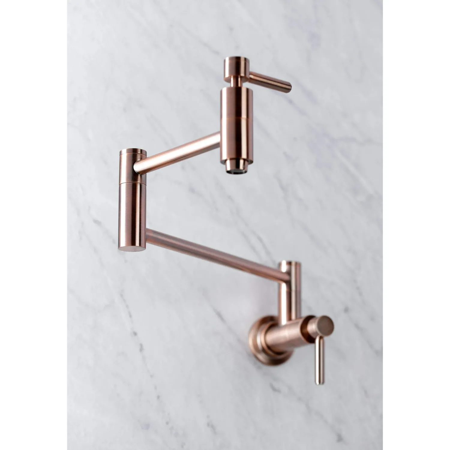 Discount KS810DLAC Concord Wall Mount Pot Filler Kitchen Faucet, Antique Copper Wall Mounted Kitchen Faucets