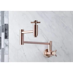 Best KS810DXAC Concord Wall Mount Pot Filler Kitchen Faucet, Antique Copper Wall Mounted Kitchen Faucets