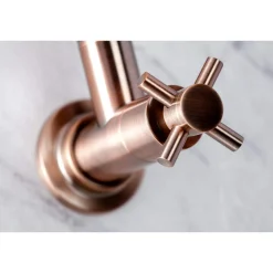 Best KS810DXAC Concord Wall Mount Pot Filler Kitchen Faucet, Antique Copper Wall Mounted Kitchen Faucets